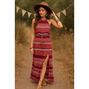 Soft & Sexy American Eagle Halter Maxi Dress Size M Festival Beach Soft Grunge